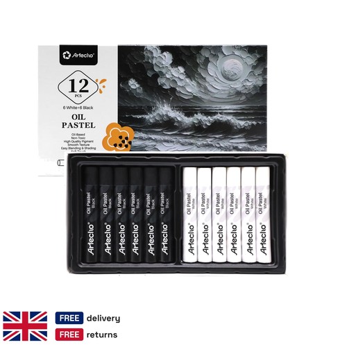 Oil pastels set soft white - pastels,