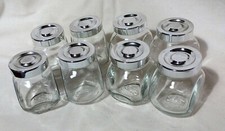 IKEA  MINI GLASS APOTHECARY SPICE JARS  Set of 8 with lids