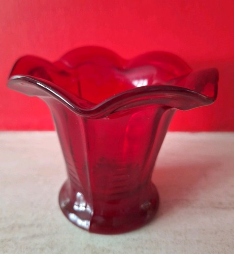 Victorian red glass ribbed - glass,