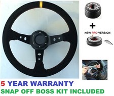 DEEP DISH SNAP OFF STEERING WHEEL AND BOSS KIT FIT MAZDA ESCORT CORTINA MK1 MK2