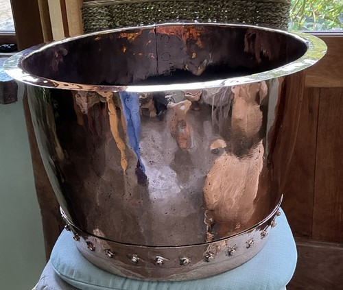 Antique hammered copper large - hammered,