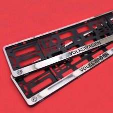 2 x CHROME Number Plate Surrounds Holder Frame VW VOLKSWAGEN GOLF, POLO, CC