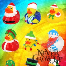 CHRISTMAS DUCKS 12 DESIGNS Yellow Rubber Bath Ducks Pool Game Summer Water Fun