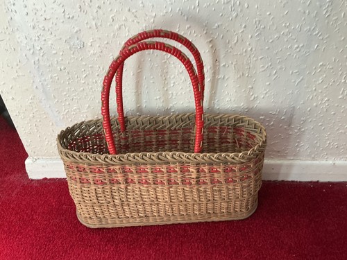 Vintage wicker market basket - wicker,