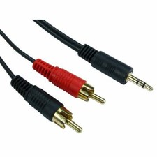 3.5mm Stereo Jack to 2 x RCA Twin PHONO Audio Cable Aux Lead 0.5m to 20m GOLD