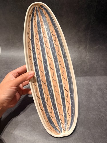 Poole pottery freeform canoe - freeform,