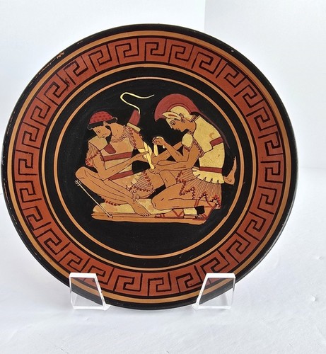 Greek pottery clay plate - clay,