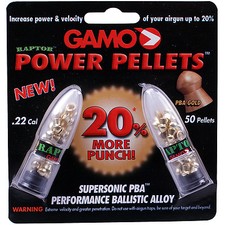 Gamo Power Raptor Lead Free Airgun Rifle Pellets .22 50 Pack Gold Plated PBA