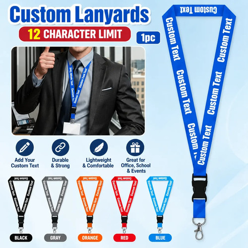 Personalised lanyard with - personalised,
