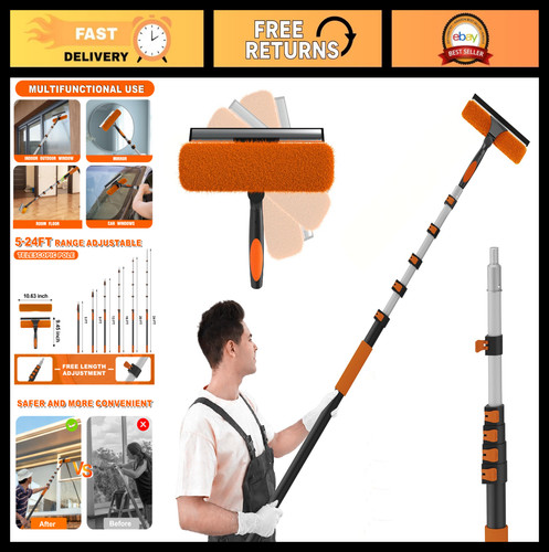 30ft window squeegee - 2-in-1,