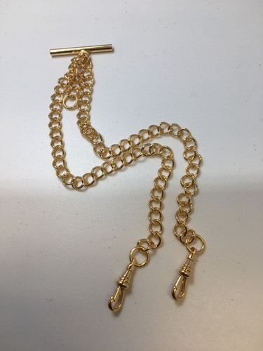 Gold plated double albert - gold,