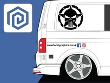 Skull Star Punisher Circle Decals For Camper Van Caravan Sticker Graphic