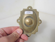 Antique Brass Doorbell Door Bell Button Old Victorian Vintage 3.25"H