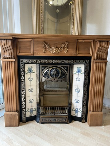 Victorian cast iron fireplace - cast,