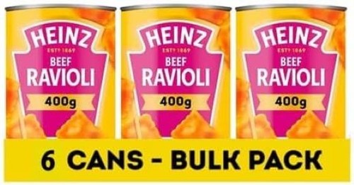 Heinz beef ravioli 6x400g - beef,