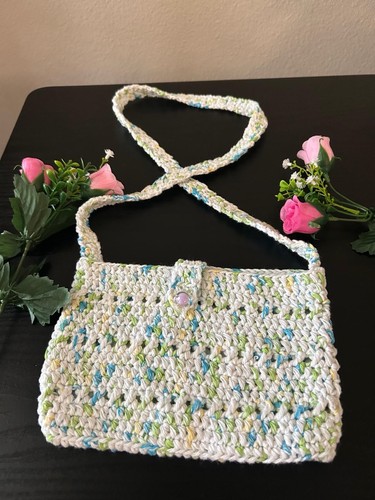 Handmade crochet bag white - handmade, in