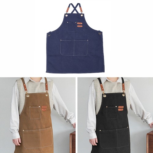Waxed canvas work shop apron - waxed,