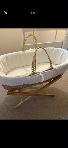 Wicker oval moses basket with - wicker,