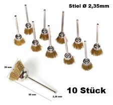 10 x brass pot brushes round wire brushes set Dremel proxxon multitool Ø 2.35 mm