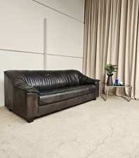 Vtg Late Mid Century 90s Ikea Holland Leather Sofa Scandi Danish Retro R576