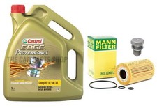 FITS VW TOURAN 1.6 TDI 10-15 5L CASTROL & MANN FILTER OIL CHANGE SERVICE KIT 5L