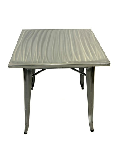 Silver metal tolix table - metal,