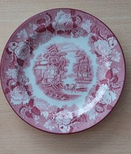 Enoch WOODS English Scenery Plate. C1917+. Pink.20cms