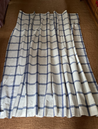 Pair blue white windowpane - ,