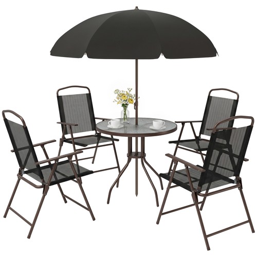 Outsunny 6pc garden dining set - garden,