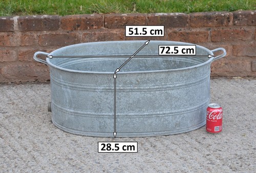 Vintage old galvanized bath - old,