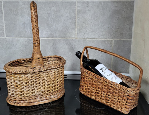 Vintage wicker bottle carrier - vintage,