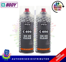 HB Body Professional 2K Clear Coat Lacquer 400ml Clearcoat 2 x Aerosol Lacquer