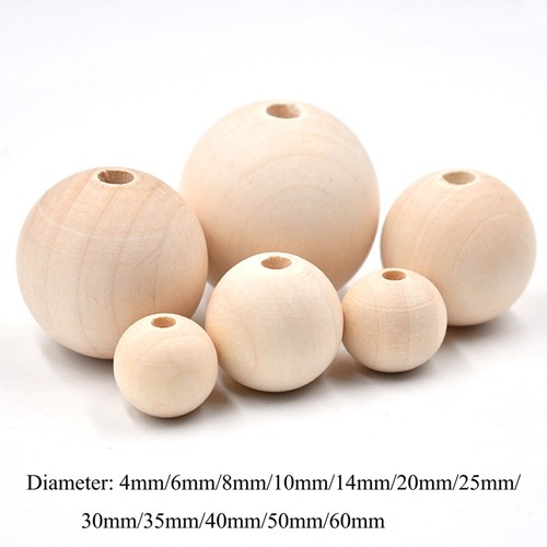 Natural wooden craft balls - natural,