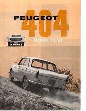 1961 PEUGEOT 404  ~ ORIGINAL 4-PAGE ROAD TEST / ARTICLE / AD
