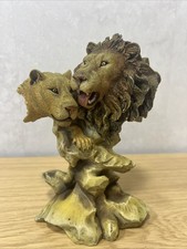The Leonardo Collection Two Lions Hand Painted Poly Resin Figure Lion & Lioness