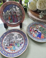 Royal Worcester Christmas Past Series Plates Eve, Day, Boxing X 3 Sue Scullard 