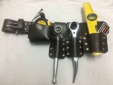 SCAFFOLD Black Leather Belt Full Quality Tools UK 17 21 mm Ratchet 21 mm Spanner