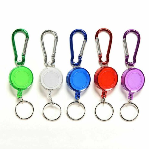 Retractable coil keyring with - keyring,