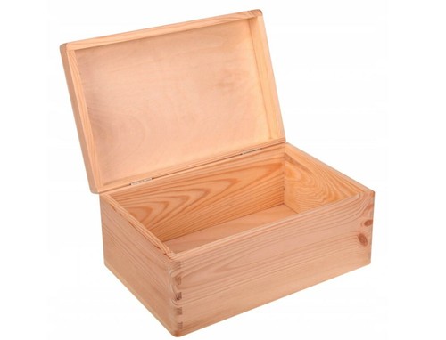 Small plain wooden box storage - box,