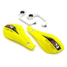 ATV Hand Guard (Yellow Paddle, Silver Bracket Clamp) for Suzuki LTR450