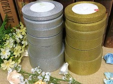 ORGANZA Metallic RIBBON 22 Mtrs Crafts Gifts Deco 3,6,10,12,15, 20,25,30,38,50mm