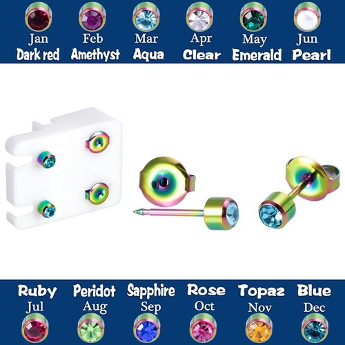 Gem earrings ear studs - gem, stud