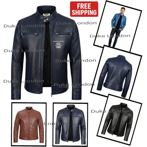 Men leather jacket cafe - leather,