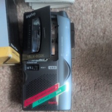 Sanyo Microcassette Recorder With Case  Talkbook spares or repair 