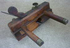 Rare Vintage Antique Rabbet Plane Wooden Brass J Sims Moseley & Hawksworth