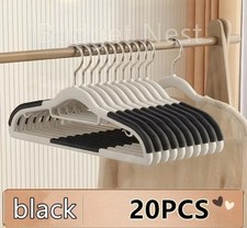 Adult Plastic Coat Hangers Pack of 20 Space Saving Clothes Organiser Non Slip