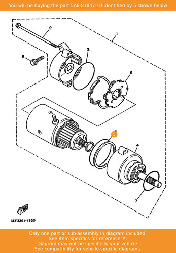 Yamaha ring 5a8 81847 - yamaha, o-ring,