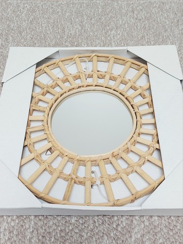 Rattan wall hanging mirror - hanging,