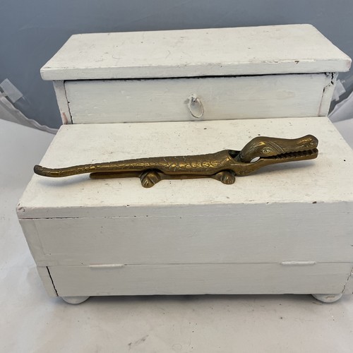 Vintage brass crocodile - vintage,