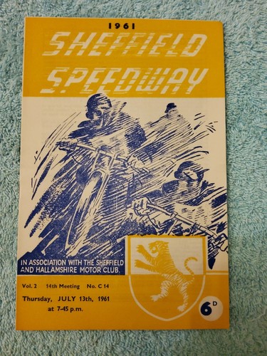 Sheffield speedway 1961 tigers - sheffield,